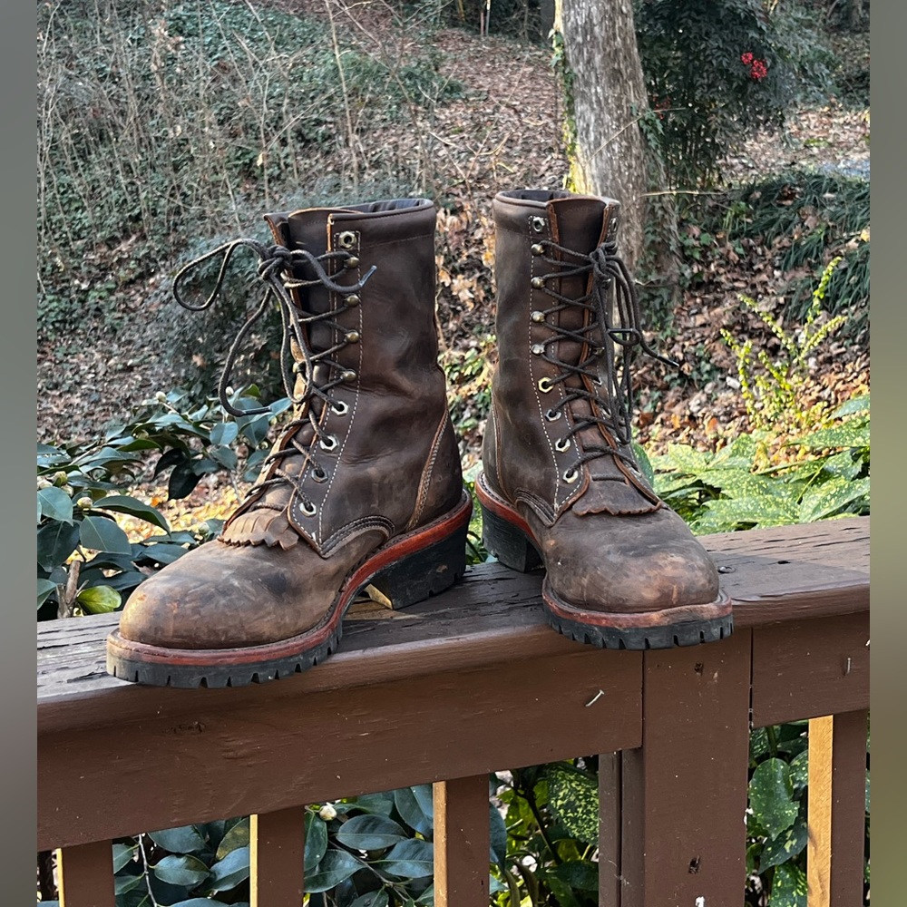 Chippewa Incredible 9” Logger Made in USA Vibram Fringe Tongue Lined Size 11.5